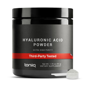 Pot de 50 g de poudre d'acide hyaluronique Toniiq vue de face