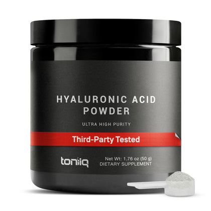 Pot de 50 g de poudre d'acide hyaluronique Toniiq vue de face