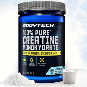 Pot de BodyTech Poudre de Créatine Monohydrate Pure 100% Arctic Blast 472g vue de face