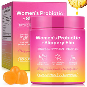 Pot de bonbons probiotiques féminins akarenis 60 gummies saveur ananas