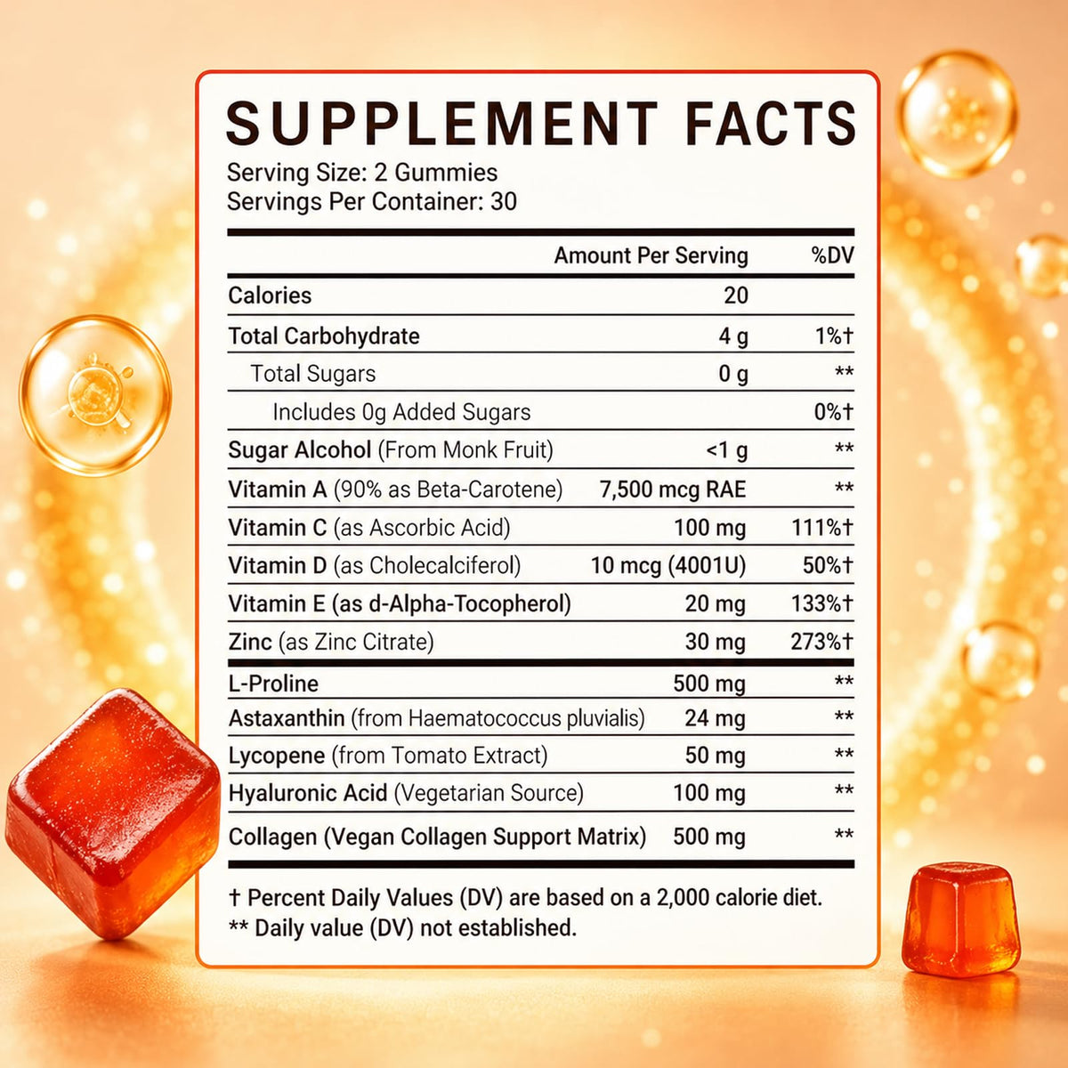 Pot de Bronzii Tanning Gummies avec étiquette et informations