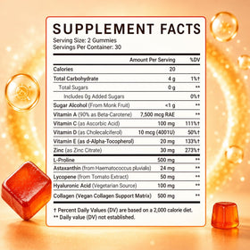 Pot de Bronzii Tanning Gummies avec étiquette et informations