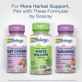 Pot de capsules d'écorce de saule blanc SOLARAY sur fond blanc