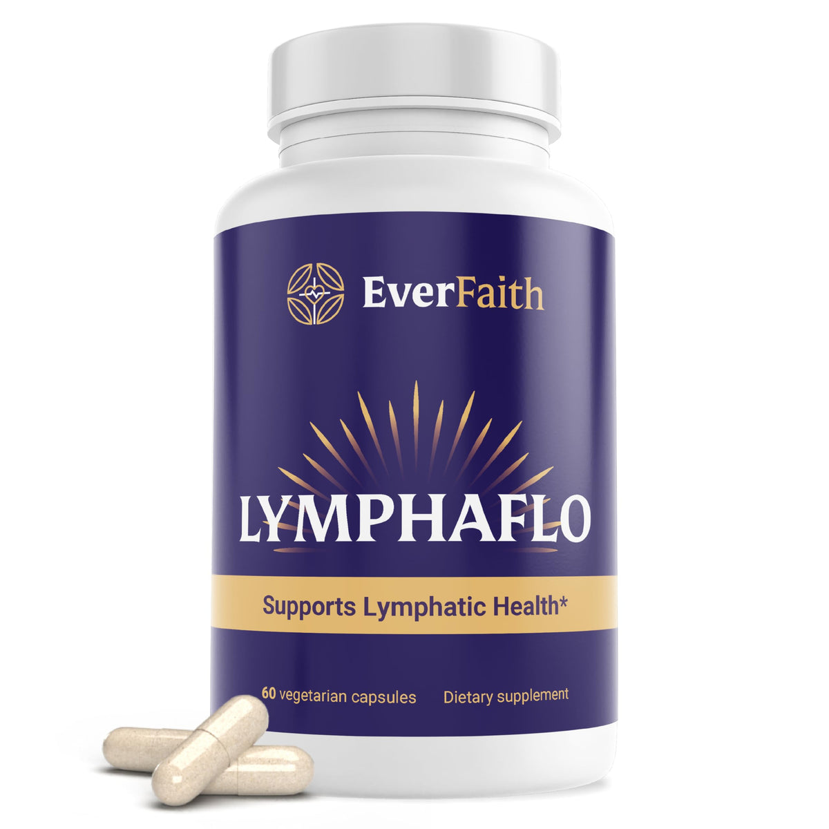 Pot de capsules EVERFAITH LymphaFlo 60 capsules vue de face
