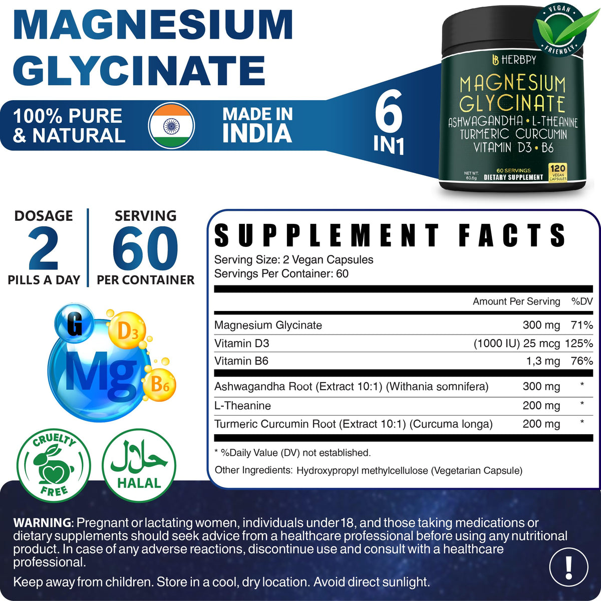 Pot de capsules Herbpy ouvert avec quelques capsules à côté