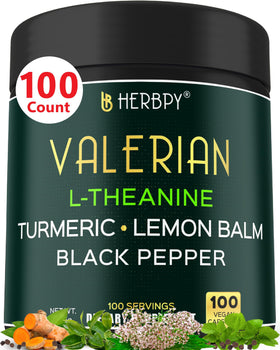 Pot de capsules Herbpy Valériane 5-en-1 vue de face