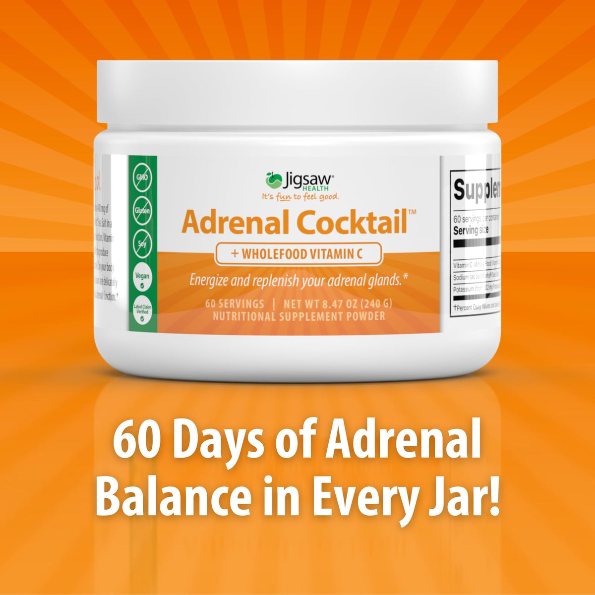 Pot de Cocktail Surrénal Jigsaw Health ouvert avec une cuillère