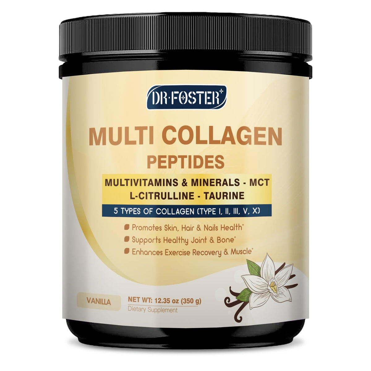 Pot de collagène multi peptides DRFOSTER vanille vue de face