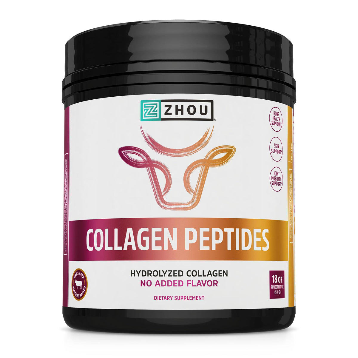 Pot de collagène ZHOU 18 oz vue de face