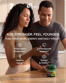 Pot de complément alimentaire Resvératrol 1800mg 90 capsules avec étiquette