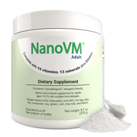 Pot de compléments alimentaires NanoVM Adult 275g vue de face