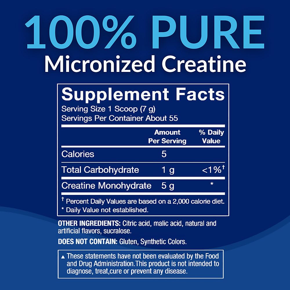 Pot de créatine monohydrate BodyTech 100% pure avec étiquette