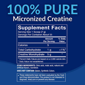 Pot de créatine monohydrate BodyTech 100% pure avec étiquette