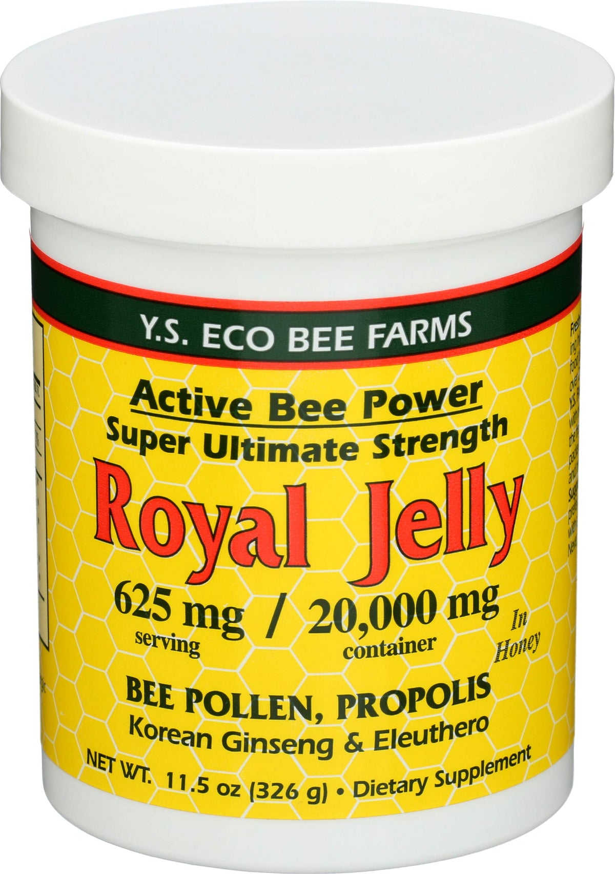 Pot de gelée royale YS Organic dans du miel, 11,5 oz