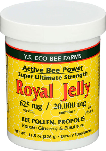 Pot de gelée royale YS Organic dans du miel, 11,5 oz