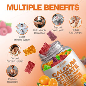 Pot de gommes calcium SHAPEINGIRL avec 120 gommes au goût fruité