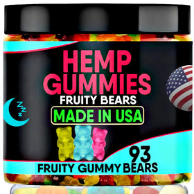 Pot de gummies au chanvre Healthergize avec 93 bonbons fruités