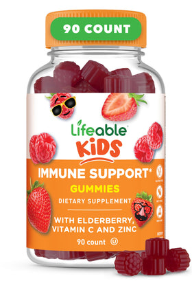 Pot de gummies au sureau Lifeable pour enfants avec 90 gummies