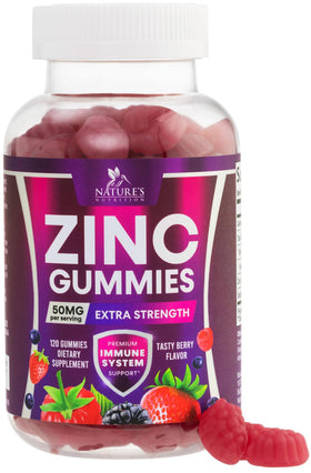 Pot de gummies au zinc Nature's Nutrition 120 gummies goût baies