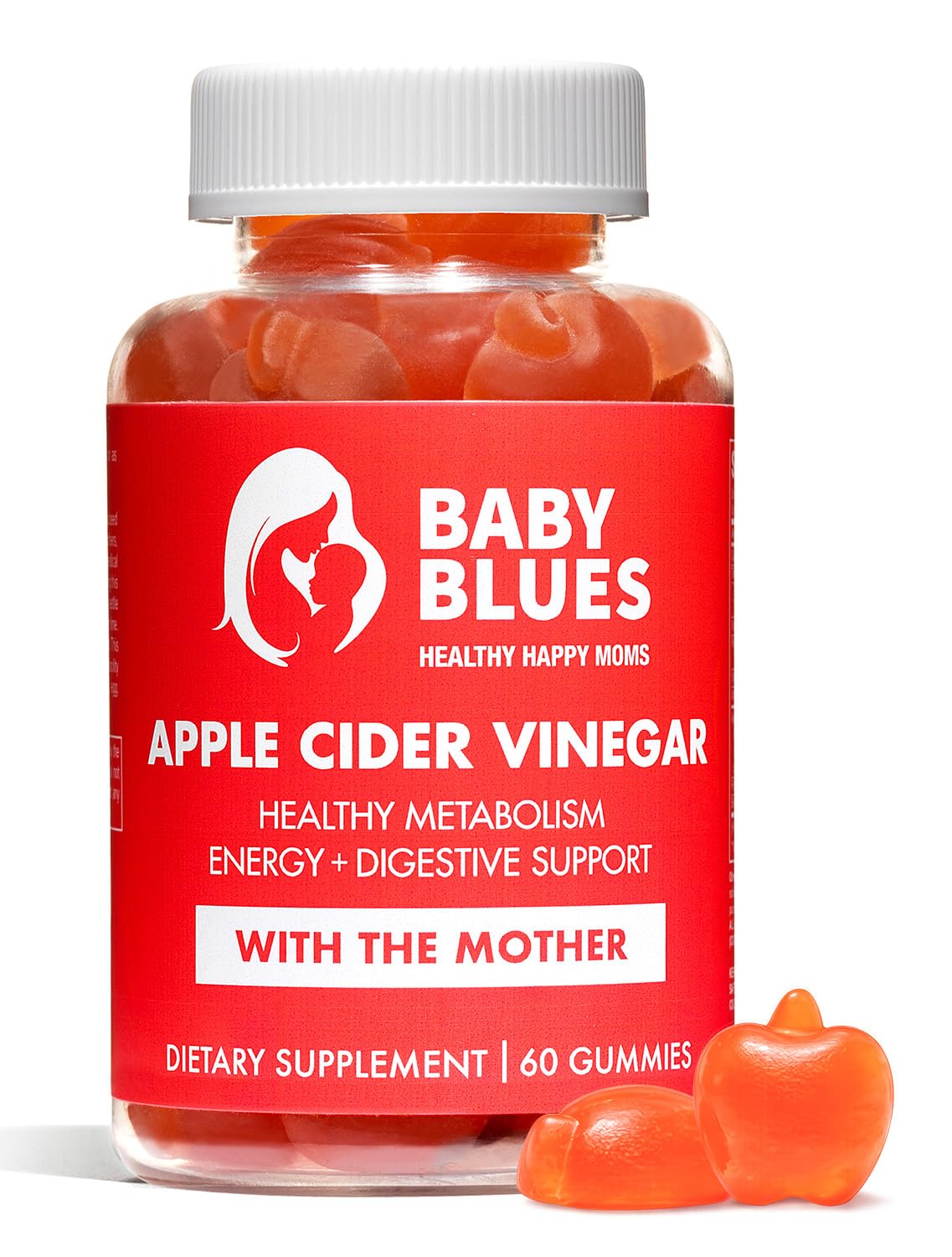 Pot de gummies Baby Blues au vinaigre de cidre de pomme, 60 unités