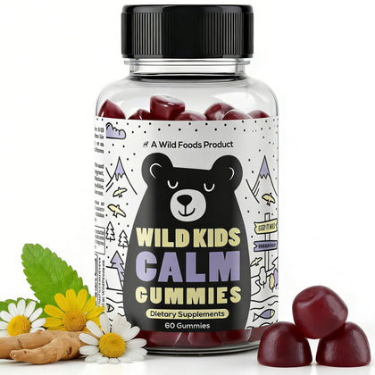 Pot de gummies calmes Wild Foods pour enfants, 60 pièces