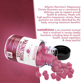 Pot de gummies de citrate de magnésium avec couvercle ouvert