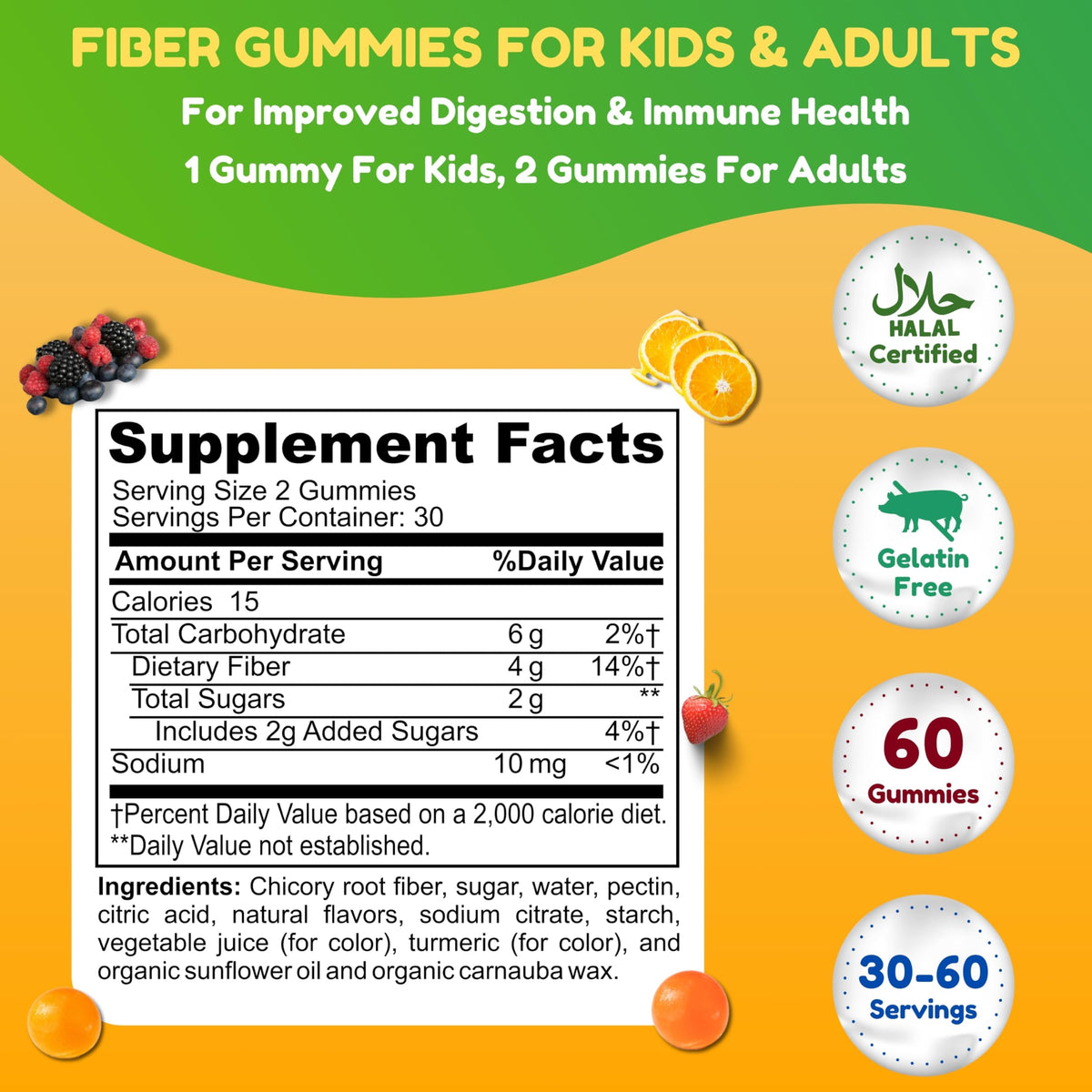 Pot de gummies de fibres SHIFAA NUTRITION ouvert
