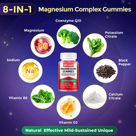 Pot de gummies de magnésium IIEltruiom avec étiquette et ingrédients