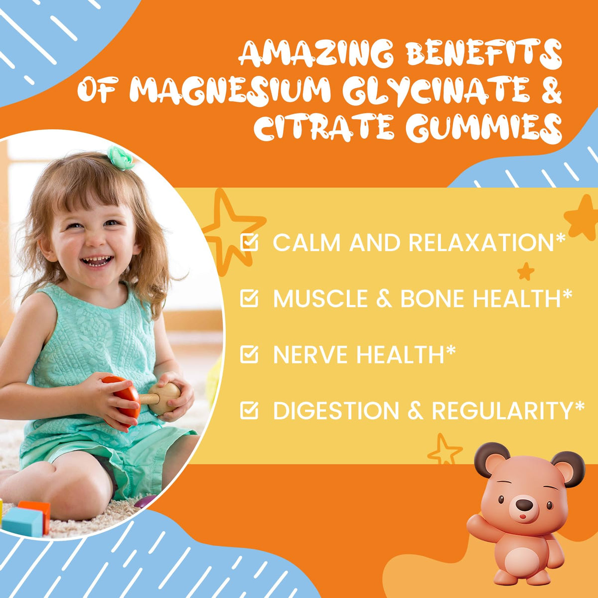 Pot de gummies de magnésium SEPT YAN avec étiquette