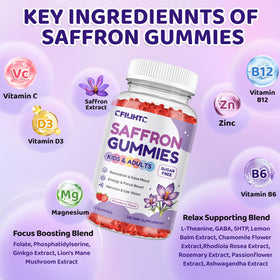 Pot de gummies de safran CFILIHTC, étiquette visible