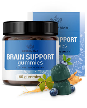 Pot de gummies de soutien cérébral HERBAMAMA 60 unités vue de face