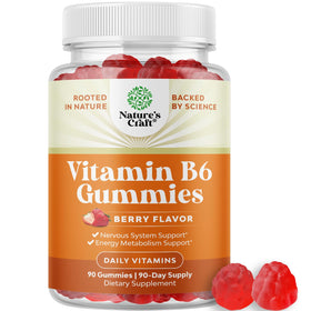 Pot de gummies de vitamine B6 Natures Craft de 90 pièces