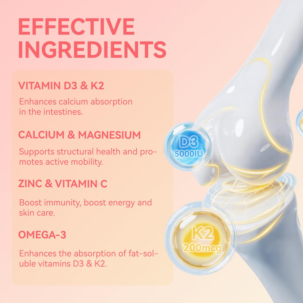 Pot de gummies de vitamine D3 K2 Agumoon avec étiquette visible