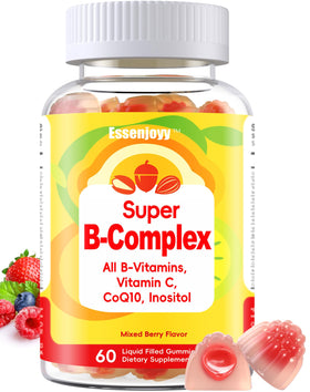 Pot de gummies de vitamines B ESSENJOYY 60 unités vue de face
