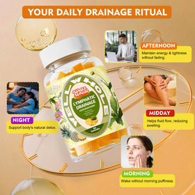 Pot de gummies drainage lymphatique Well&Whole sur fond blanc