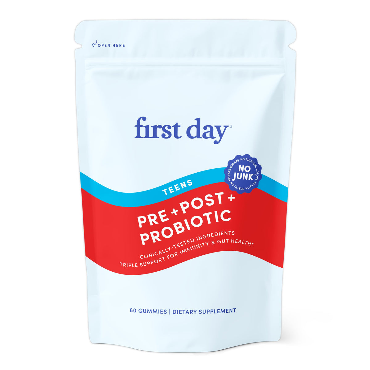 Pot de gummies FIRST DAY Probiotique 3-en-1 60 unités