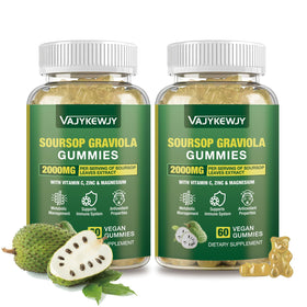 Pot de gummies Graviola Soursop VAJYKEWJY 2000mg, 120 unités
