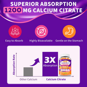 Pot de gummies Herbance Calcium Citrate 1200mg ouvert