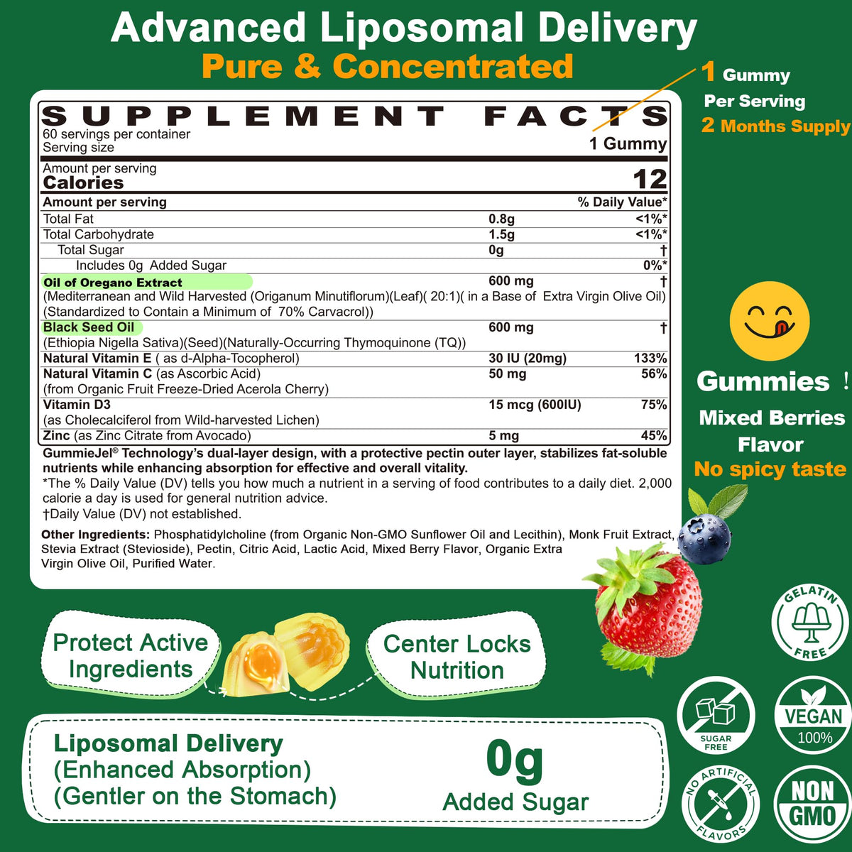 Pot de gummies LILICARE avec étiquette visible, contenant 240g
