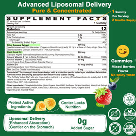 Pot de gummies LILICARE avec étiquette visible, contenant 240g