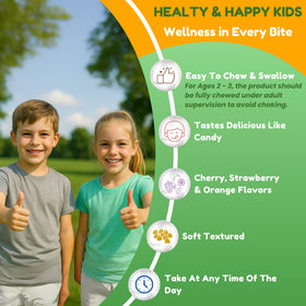 Pot de gummies multivitamines Halal SHIFAA NUTRITION sur une table