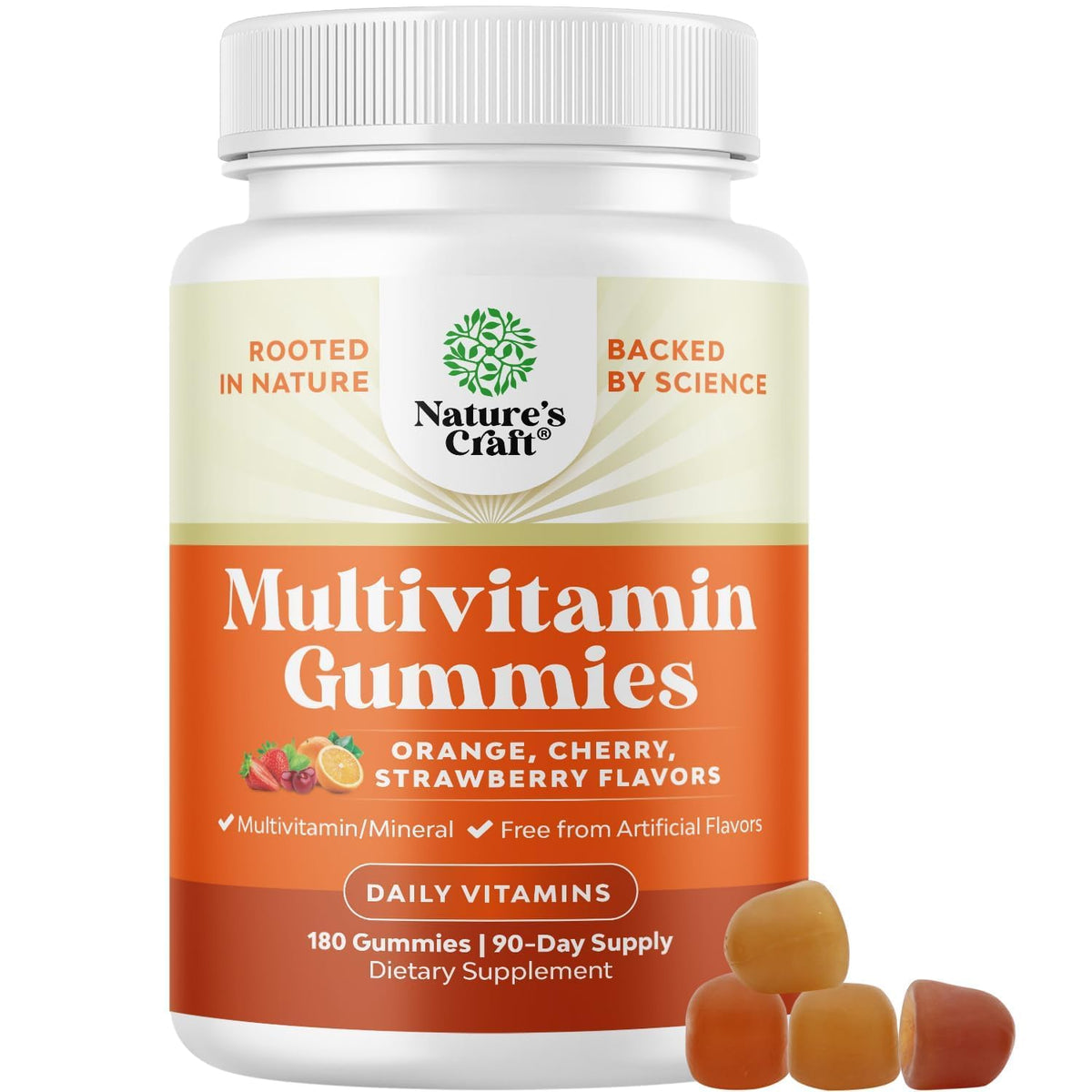 Pot de gummies multivitamines Natures Craft 180 comprimés