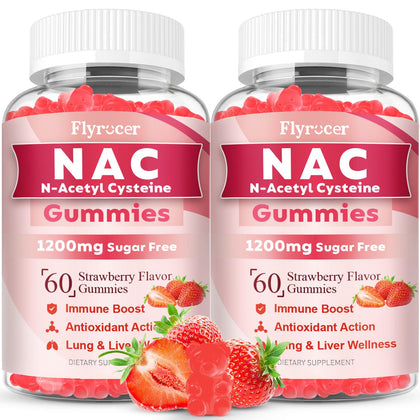 Pot de gummies NAC Flyrocer 120 comprimés saveur fraise