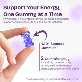 Pot de gummies NAD+ Shailee sur fond neutre