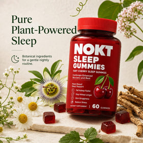 Pot de gummies Nokt Sleep avec 60 gummies à l'extrait de cerise acide