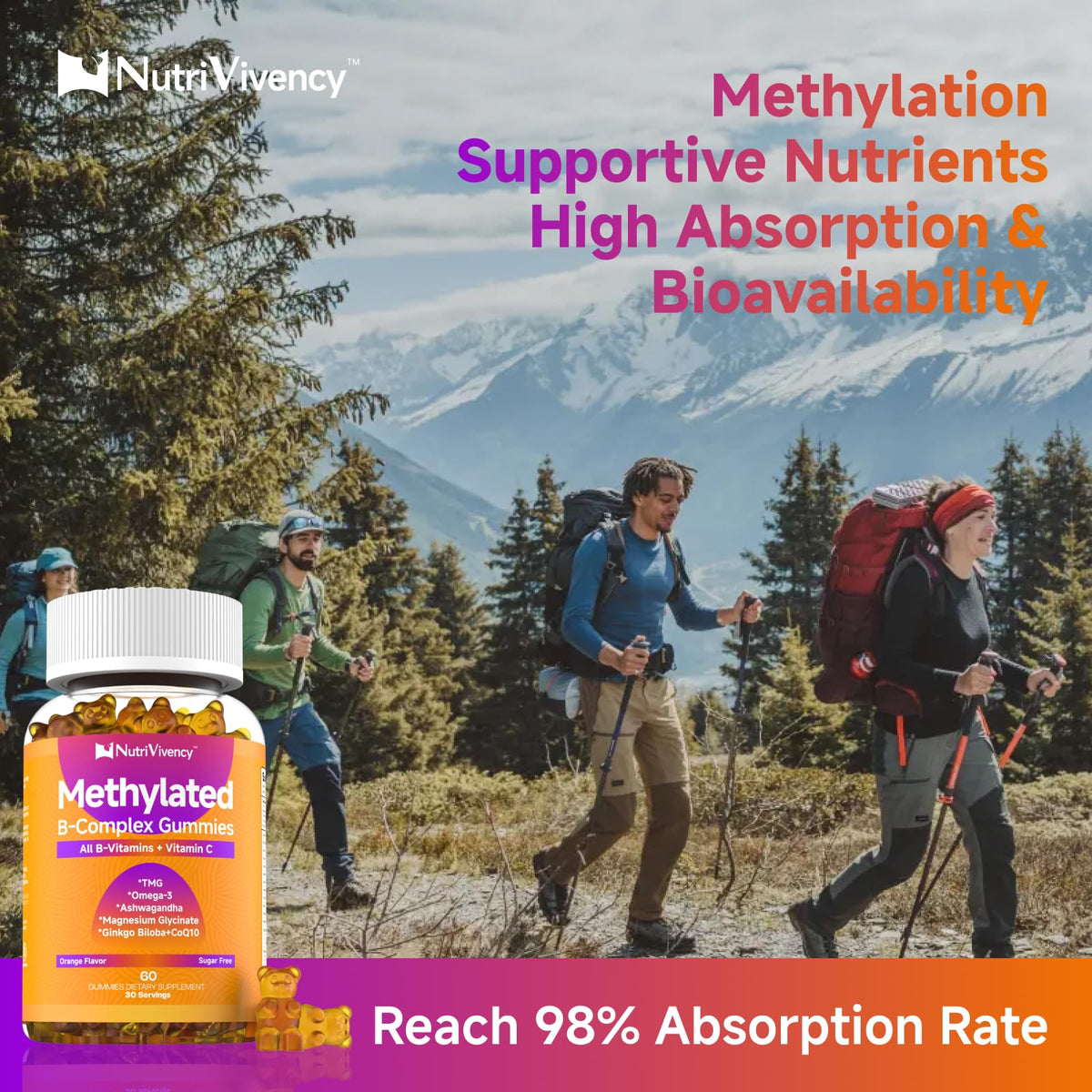 Pot de gummies NutriVivency ouvert avec gummies visibles