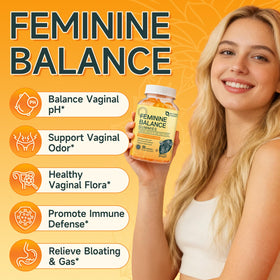 Pot de Gummies pH Équilibre Femmes ouvert avec gummies visibles