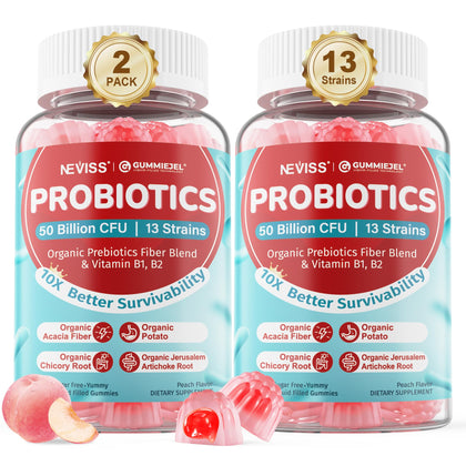 Pot de gummies prébiotiques et probiotiques NEVISS 120 pièces