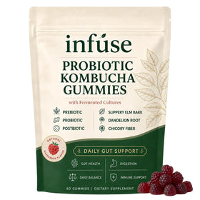 Pot de gummies probiotiques Kombucha Lumvelle Organics vue de face