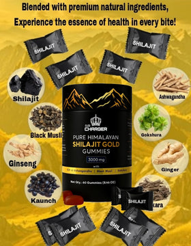 Pot de gummies Shilajit Cled Charger avec étiquette visible